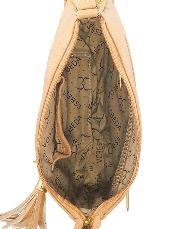 brown leatherette (pu) regular sling bag - 16168400 - Standard Image - 2