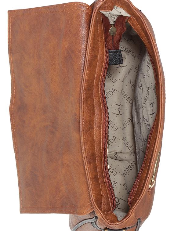 tan leatherette (pu) sling bag - 16168410 - Standard Image - 2