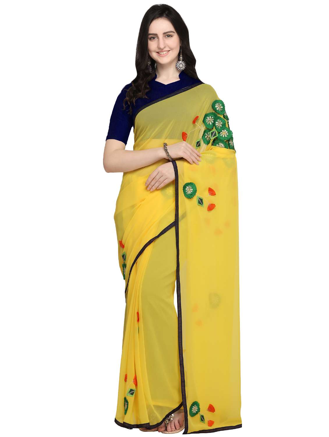 Patch Work Embroidered Saree