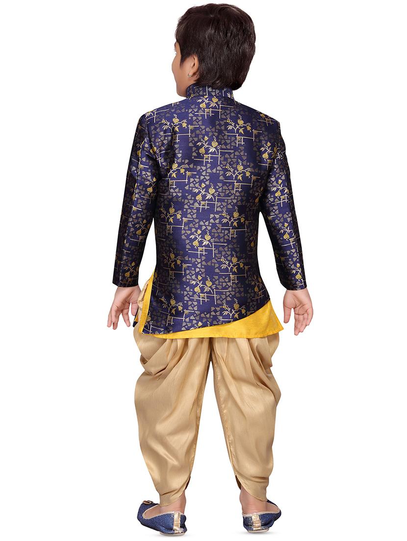 blue jute sherwani set - 16169497 - Standard Image - 2