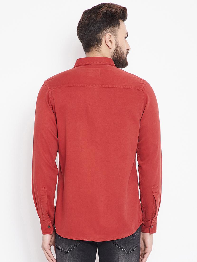 red solid casual shirt - 16170275 - Standard Image - 2