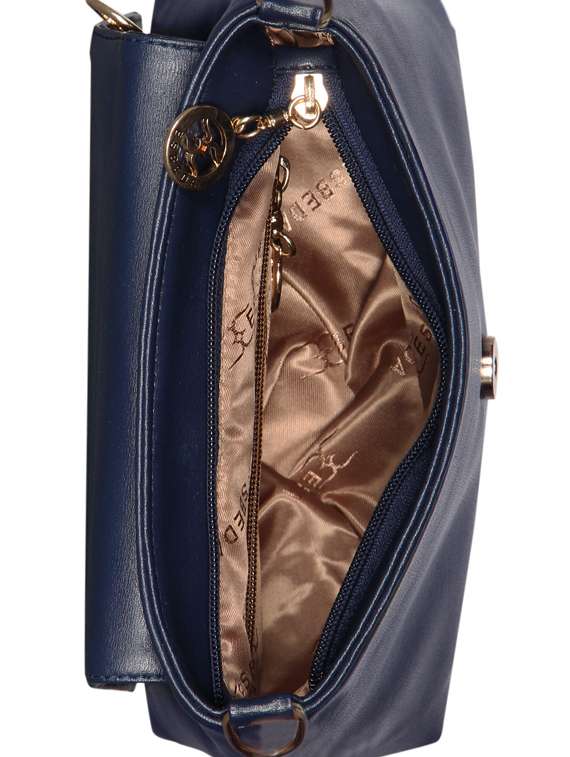 blue leatherette (pu) handbag - 16171427 -  Standard Image - 2