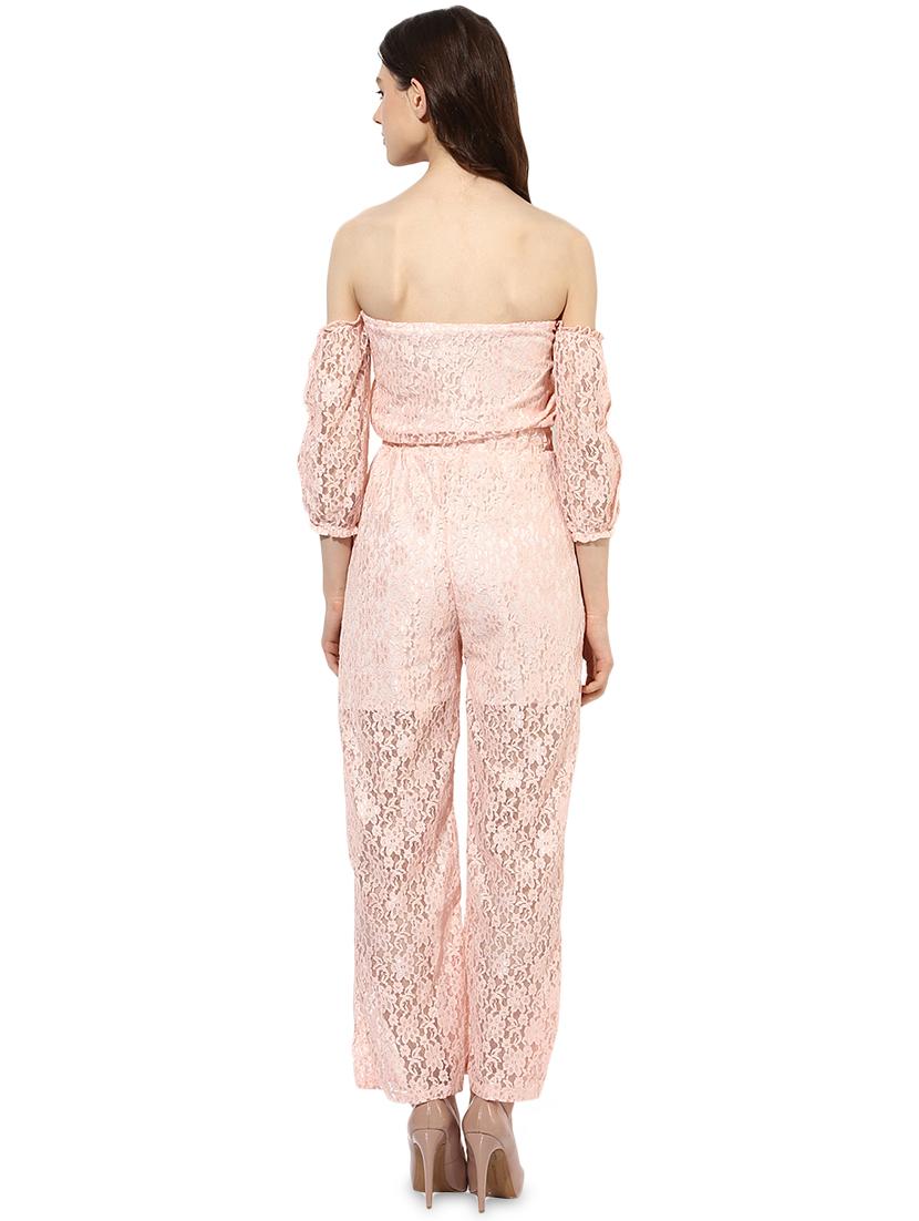 off shoulder floral laced jumpsuit - 16172724 - Standard Image - 2