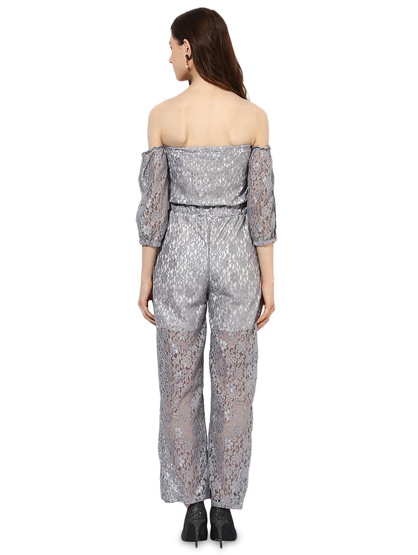 off shoulder floral laced jumpsuit - 16172727 - Standard Image - 2