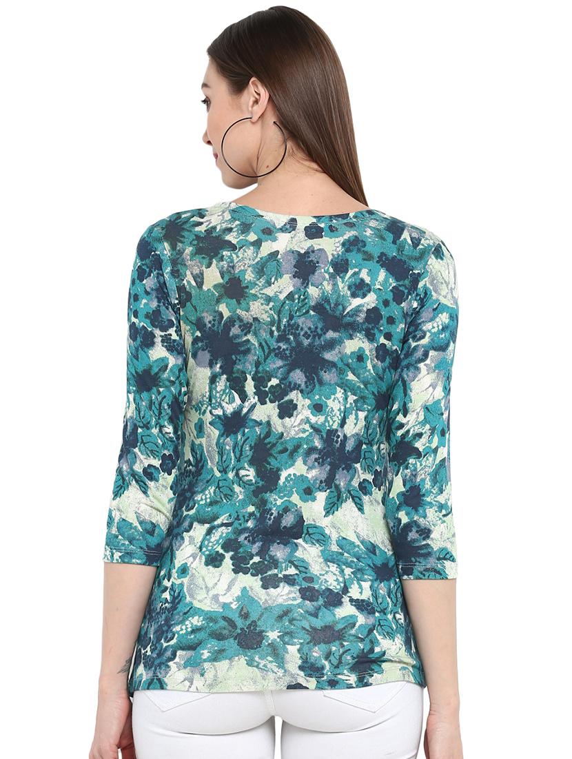 women's all over print round neck t-shirt - 16173378 - Standard Image - 2