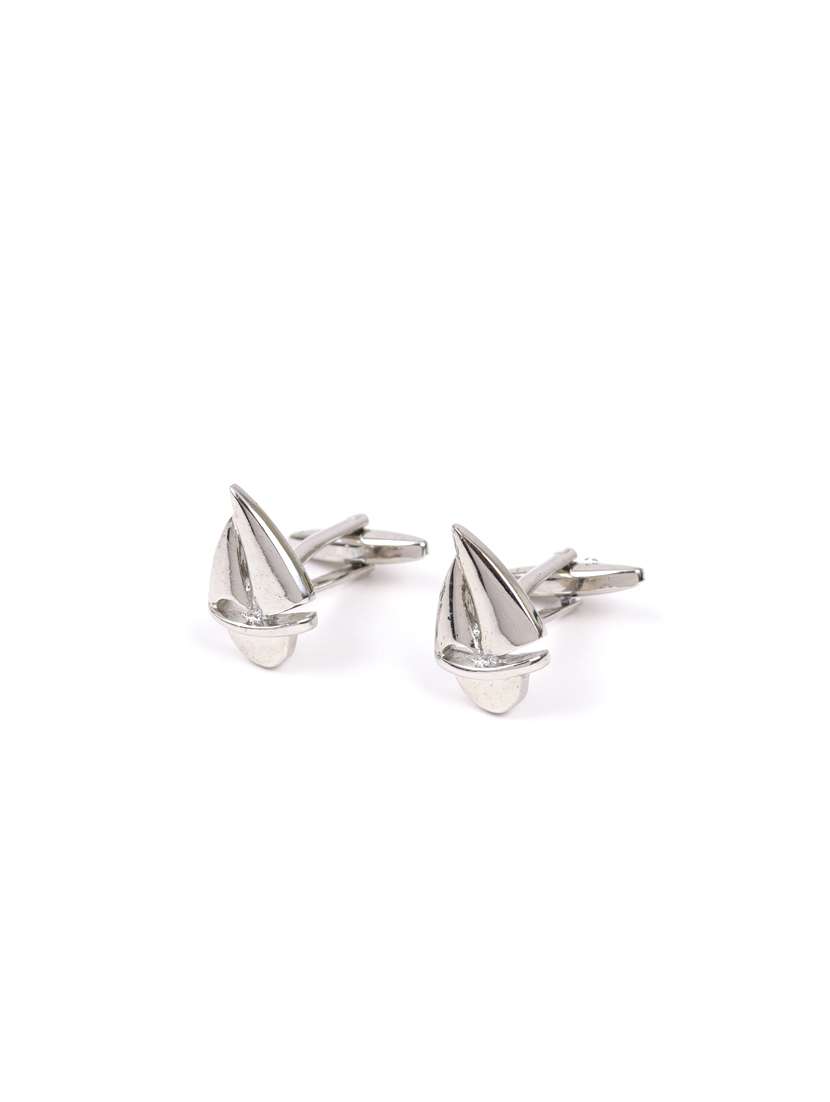 silver metal cufflink