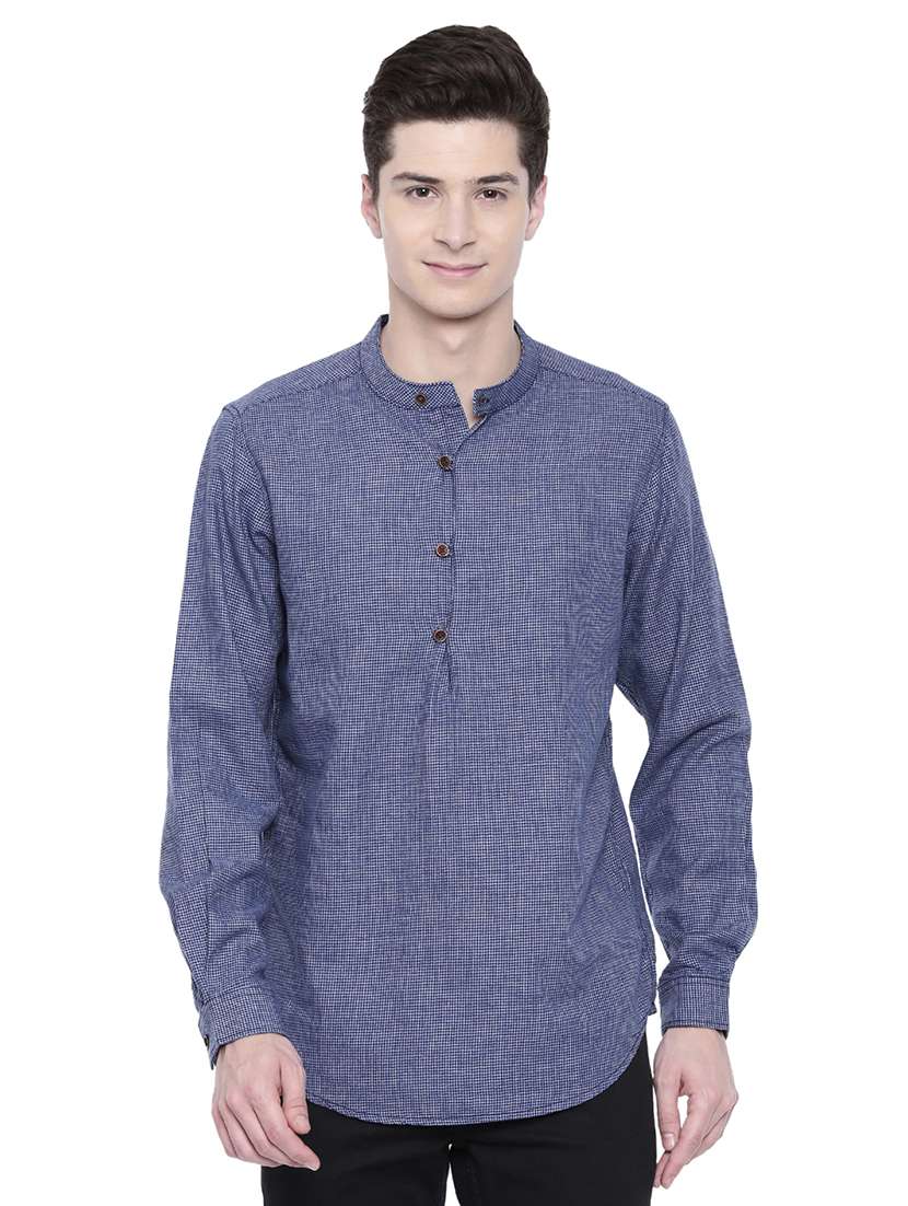 blue checkered short kurtas