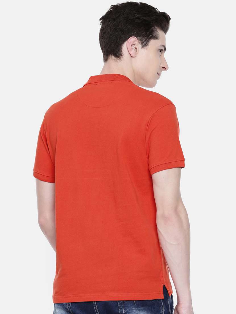 orange solid polo t-shirt - 16176178 - Standard Image - 2
