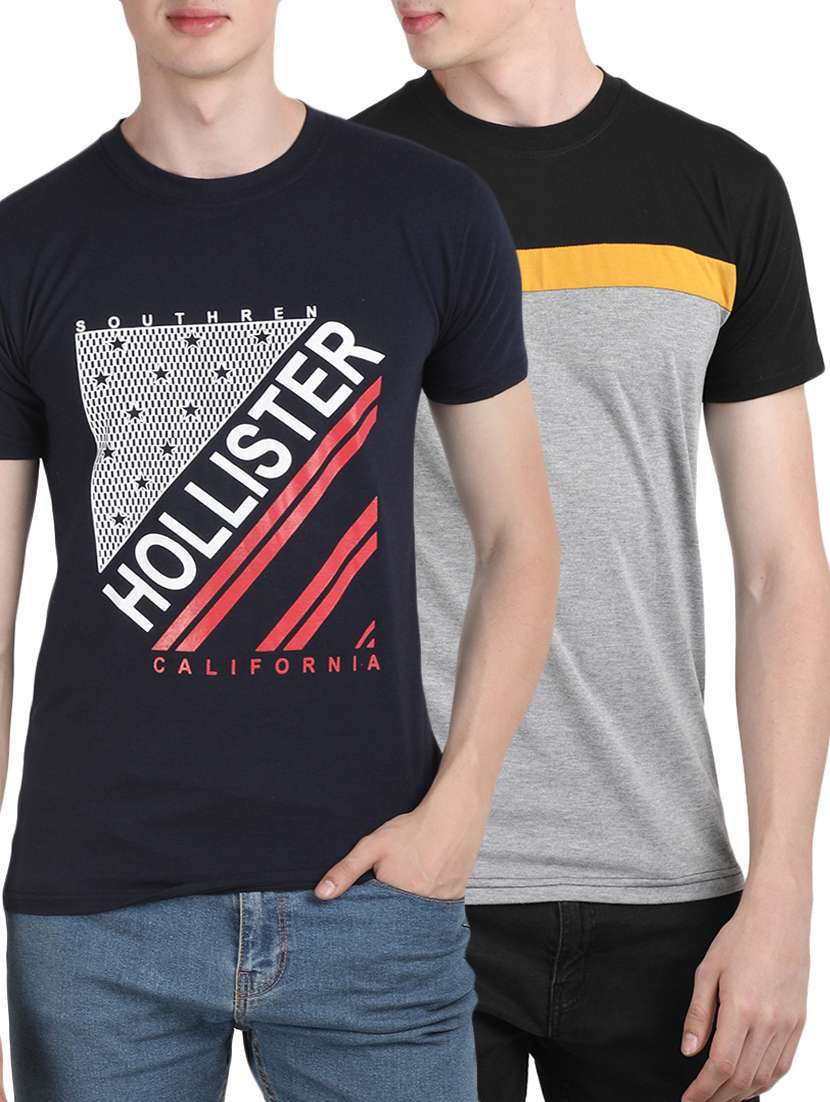 multi colored cotton combos t-shirt (set of 2)