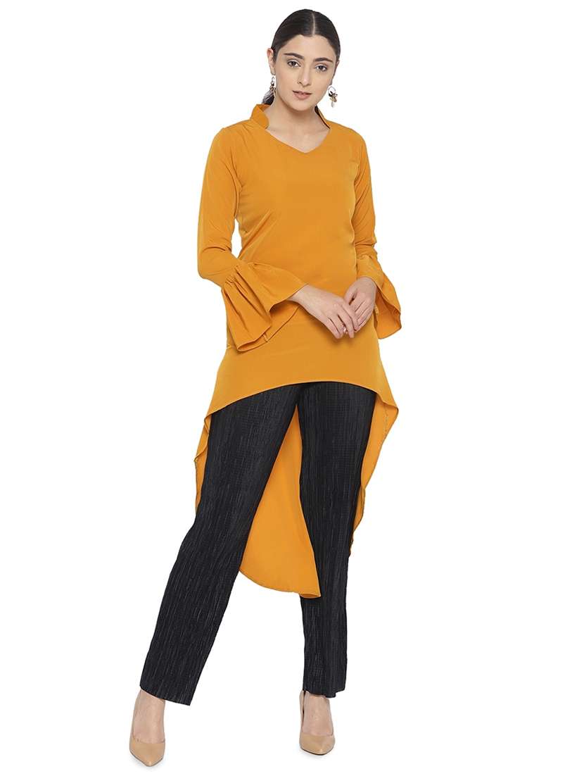 mandarin neck asymmetrical top