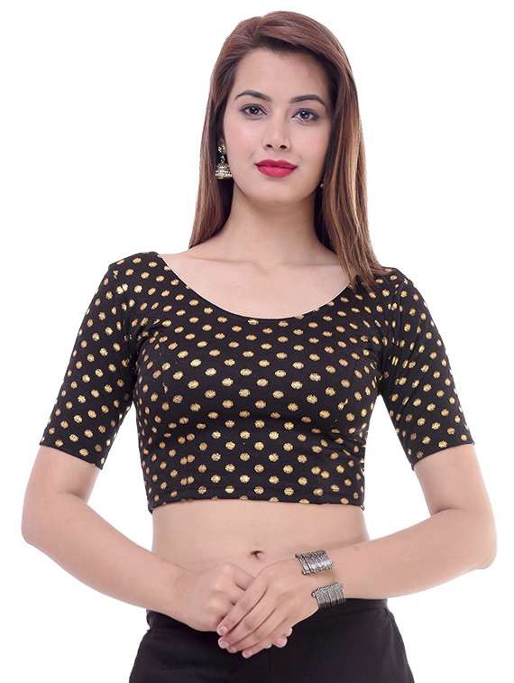 black cotton solid blouse