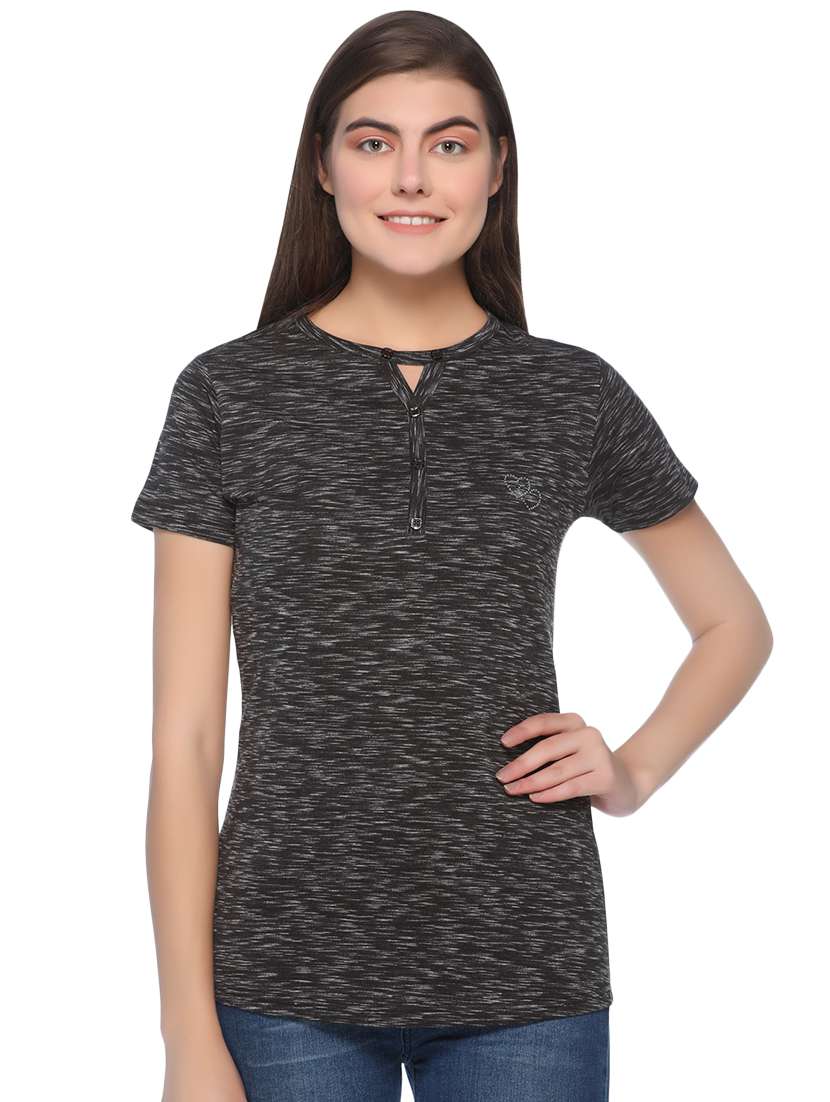 women's straight round neck top