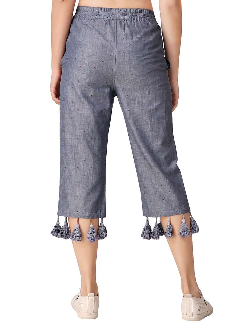 tasseled hem drawstring capri - 16187373 -  Standard Image - 2
