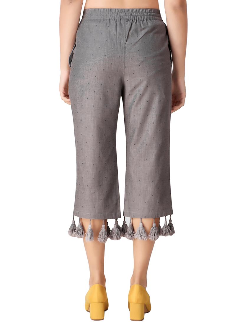 tasseled hem drawstring capri - 16187374 - Standard Image - 2