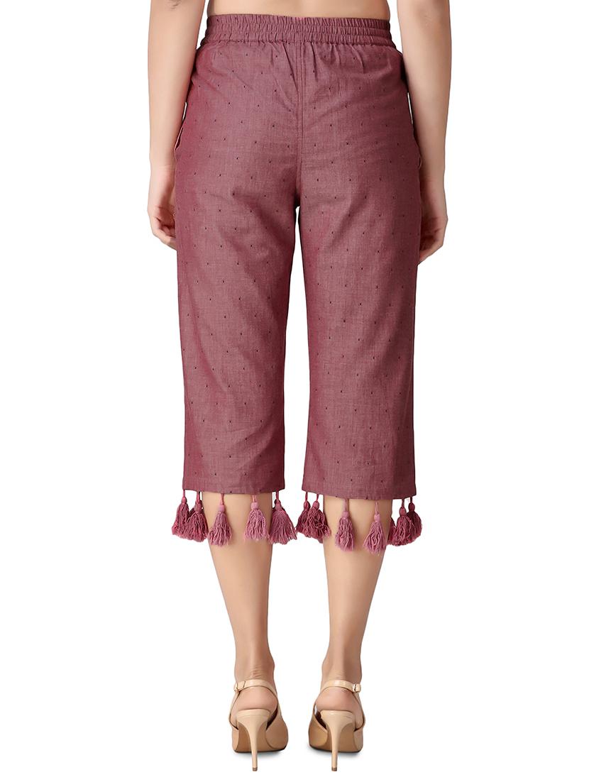 tasseled hem drawstring capri - 16187375 - Standard Image - 2