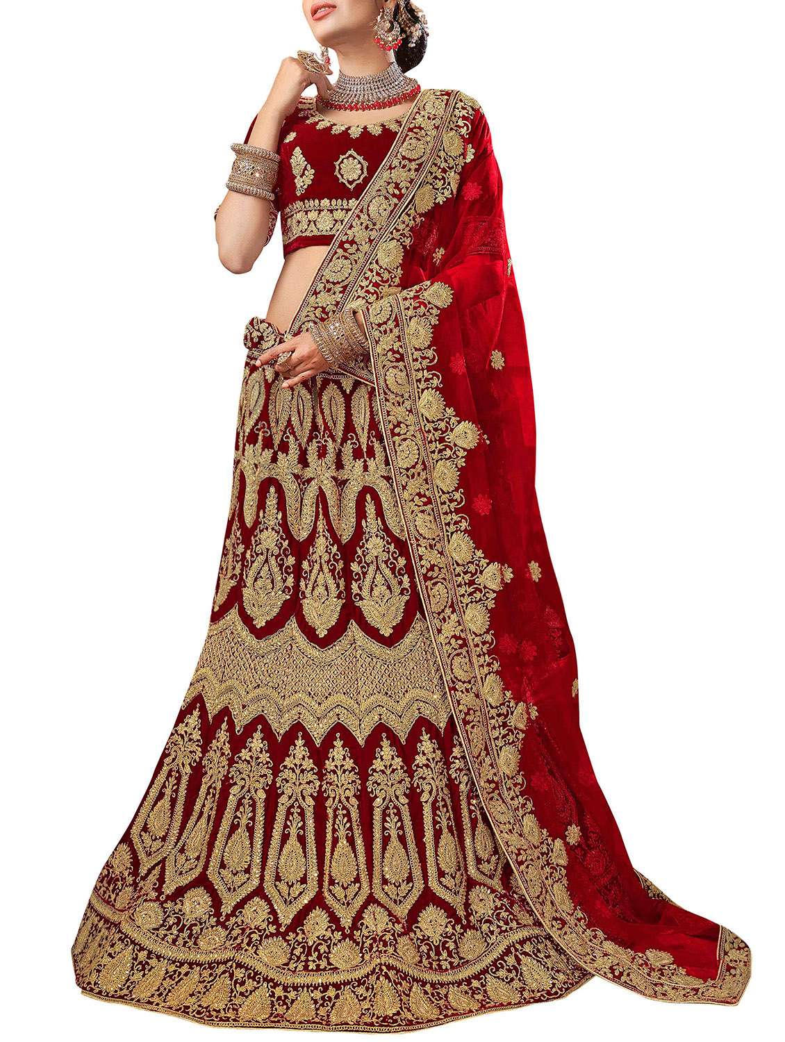 zari embroidered a-line lehenga