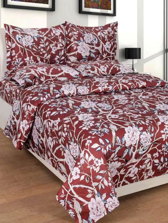 pure cotton double bedsheet with 2 pillow covers