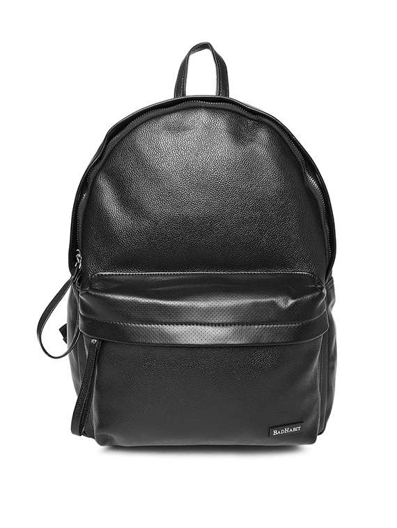 solid black canvas backpack