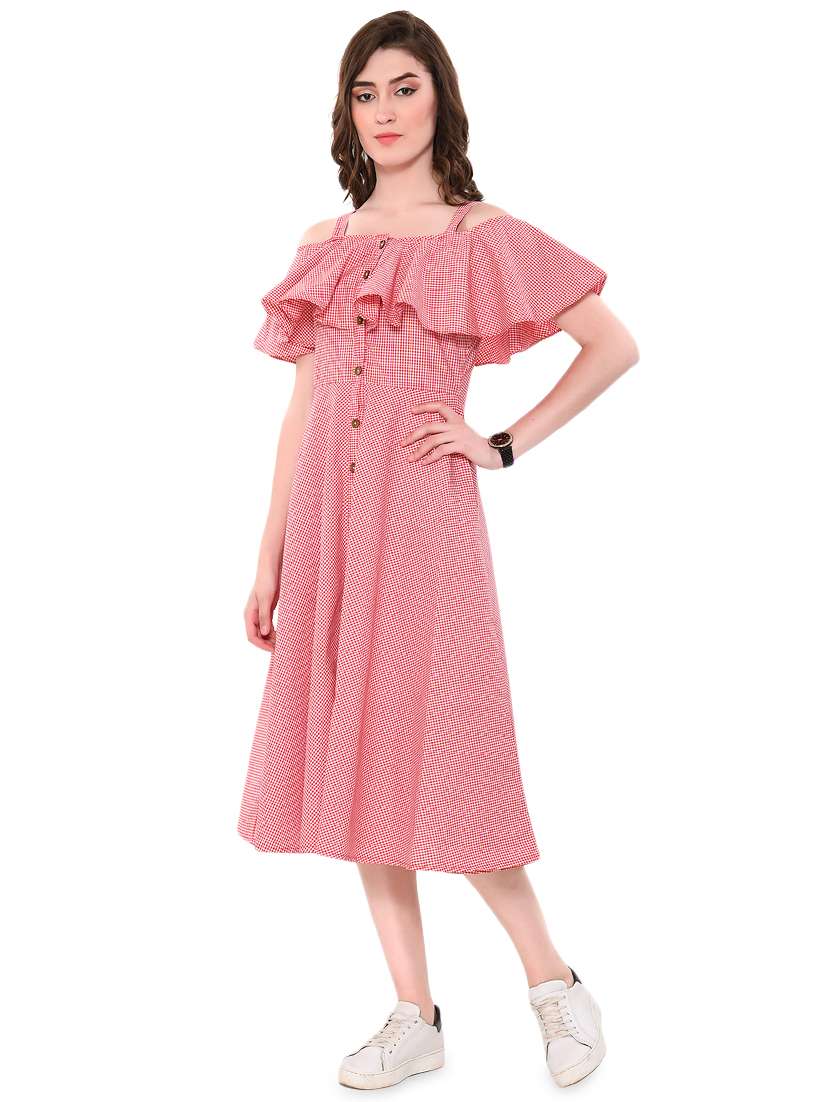 ruffled fit & flare dress