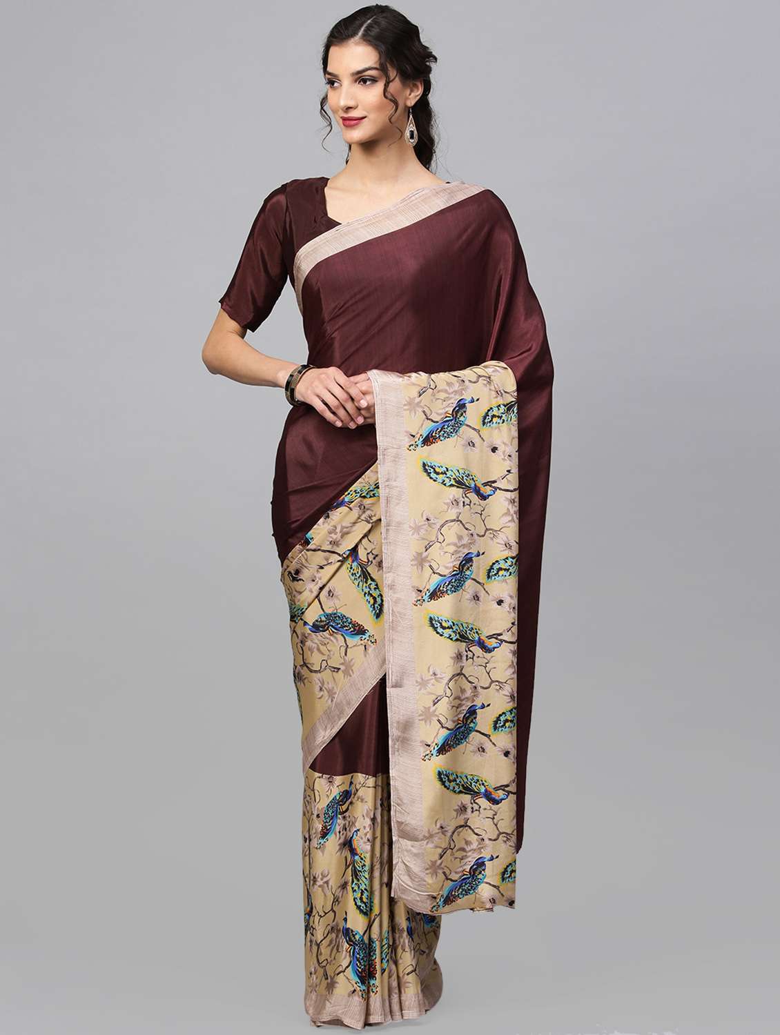 conversational printed saree with blouse