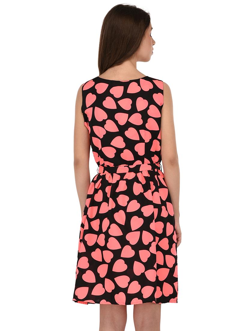 tie knot heart print a-line dress - 16199708 - Standard Image - 2