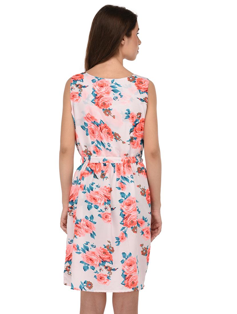tie knot floral a-line dress - 16199712 - Standard Image - 2