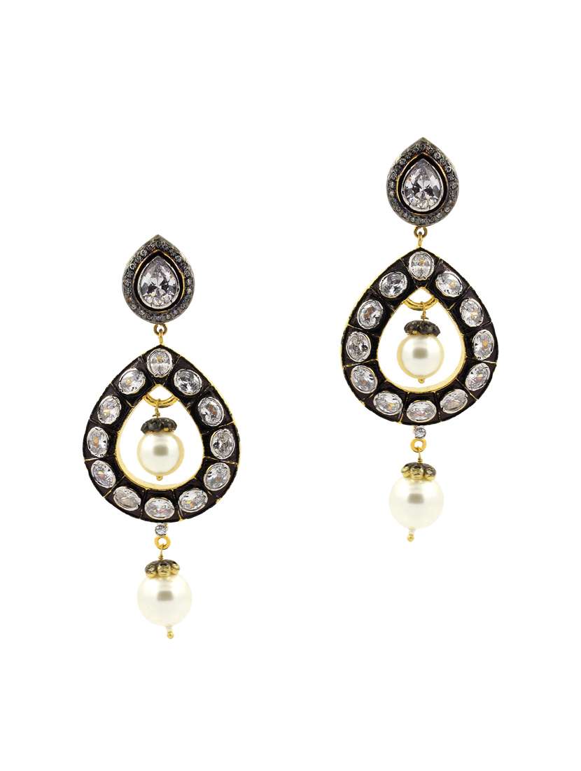 white brass pendants and earring