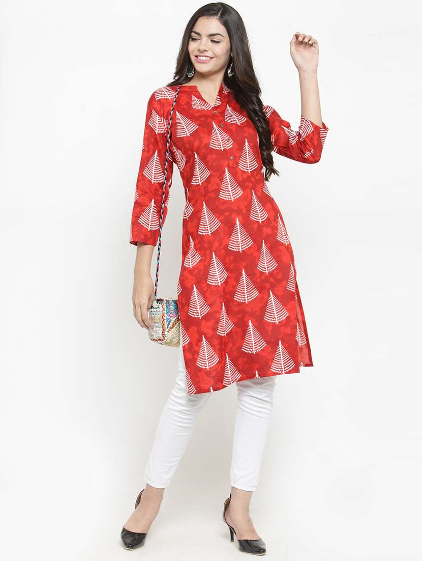 geometrical printed straight kurta