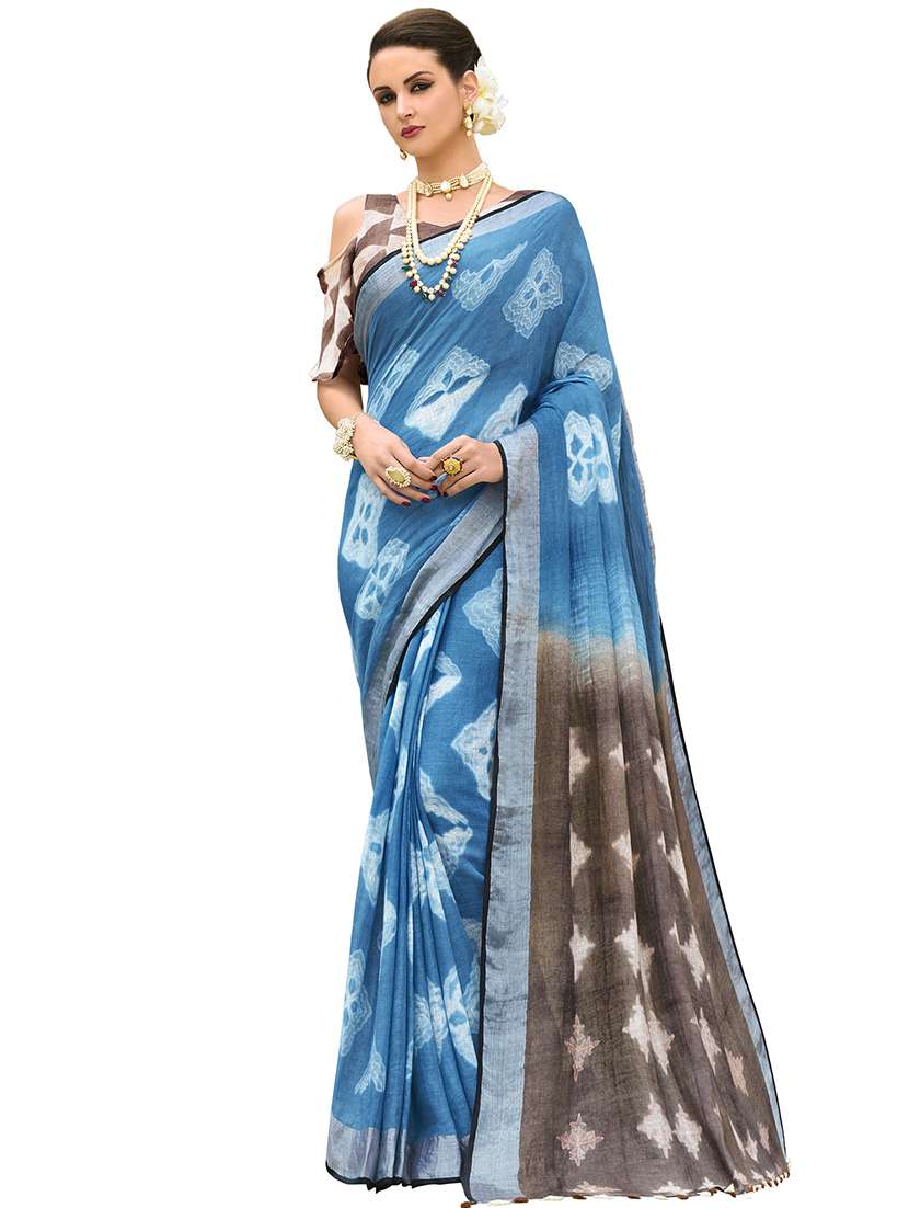 ethnic motifs woven saree with blouse