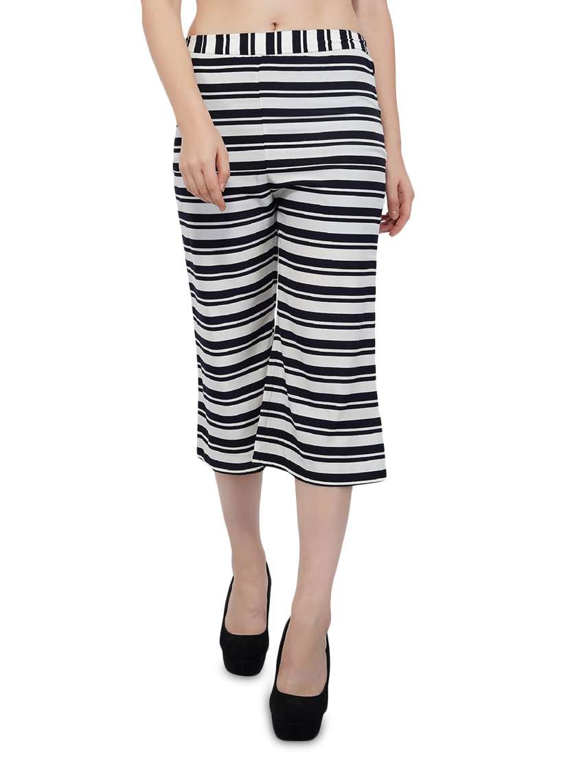 high rise striped culotte