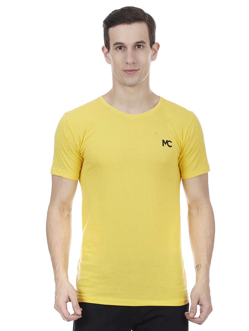 yellow solid t-shirt