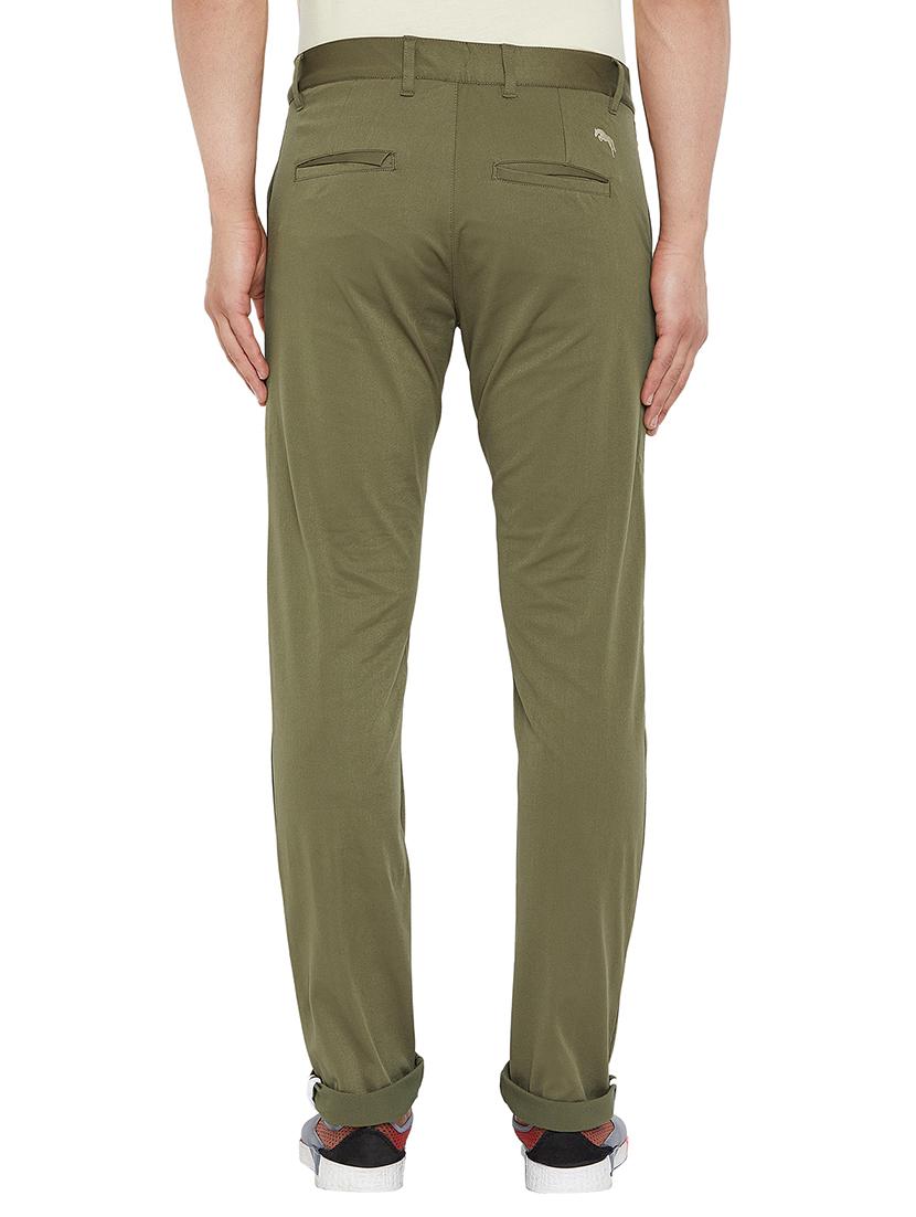 green solid chinos casual trouser - 16214498 - Standard Image - 2