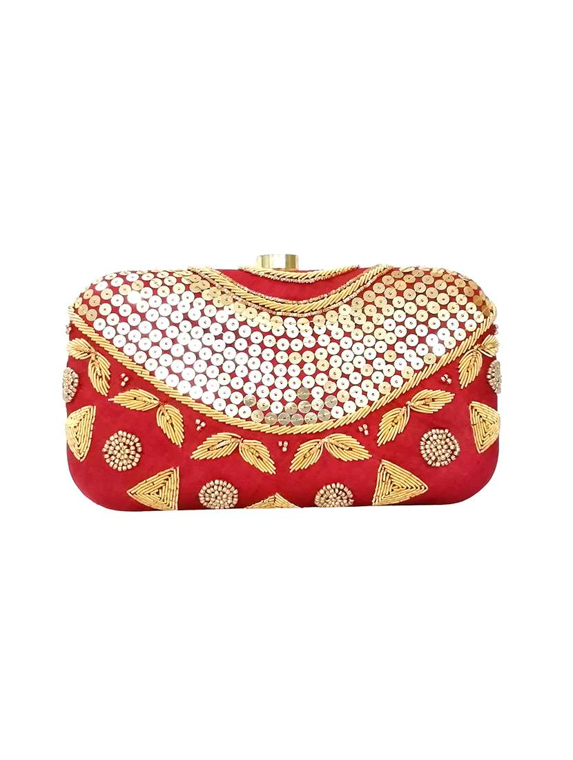 maroon silk box clutch