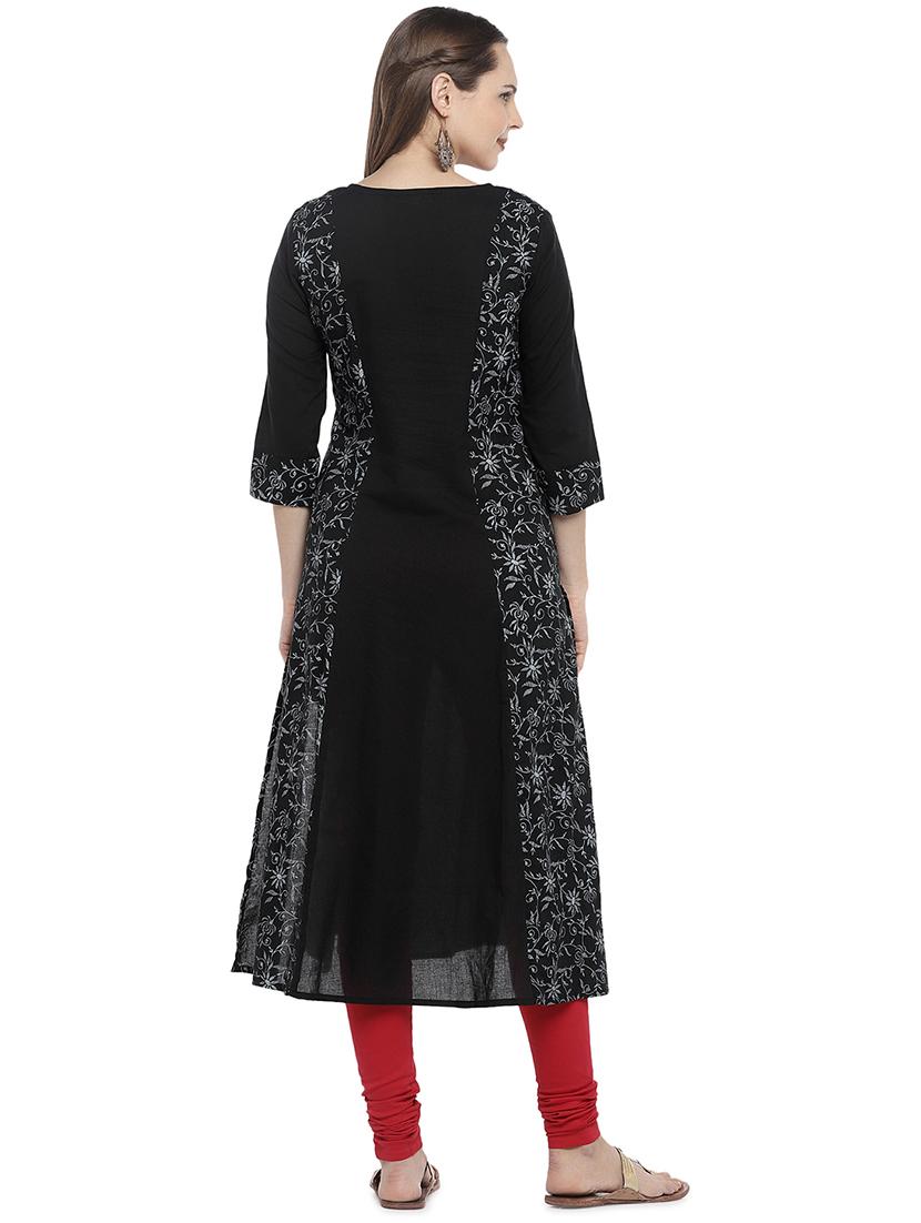 printed flared kurta - 16215284 - Standard Image - 2