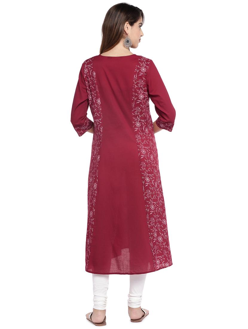 embroidered straight kurta - 16215286 - Standard Image - 2