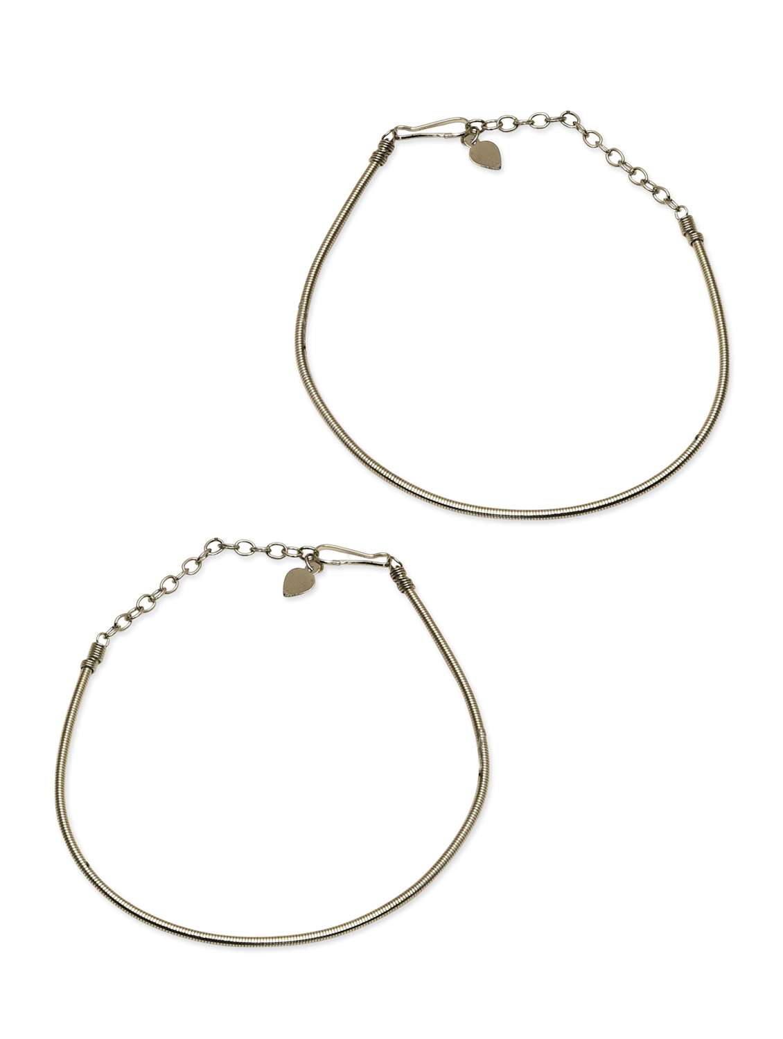 grey metal anklets and payal