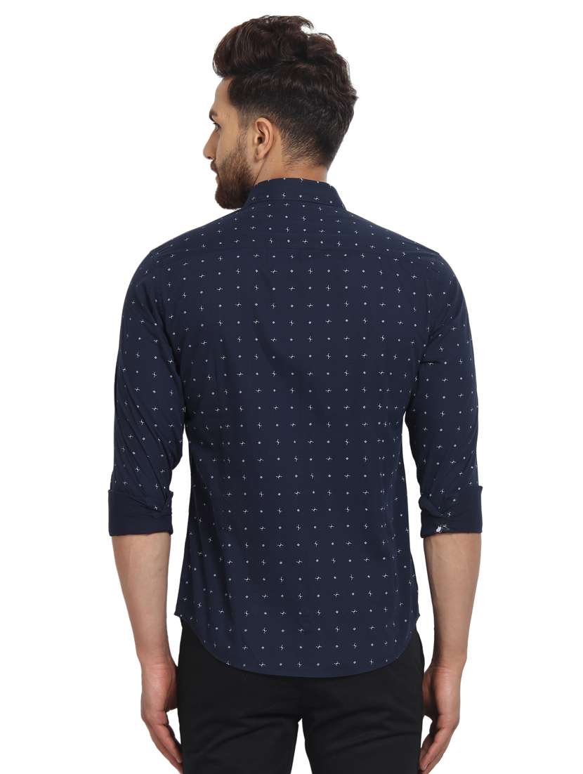 mens micro print casual shirt - 16217473 - Standard Image - 2