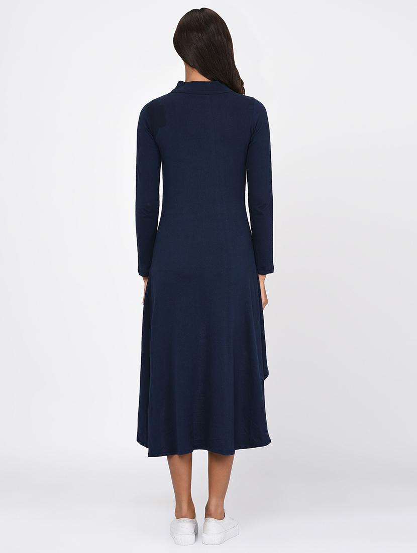 women's high low solid dress - 16217856 - Standard Image - 2