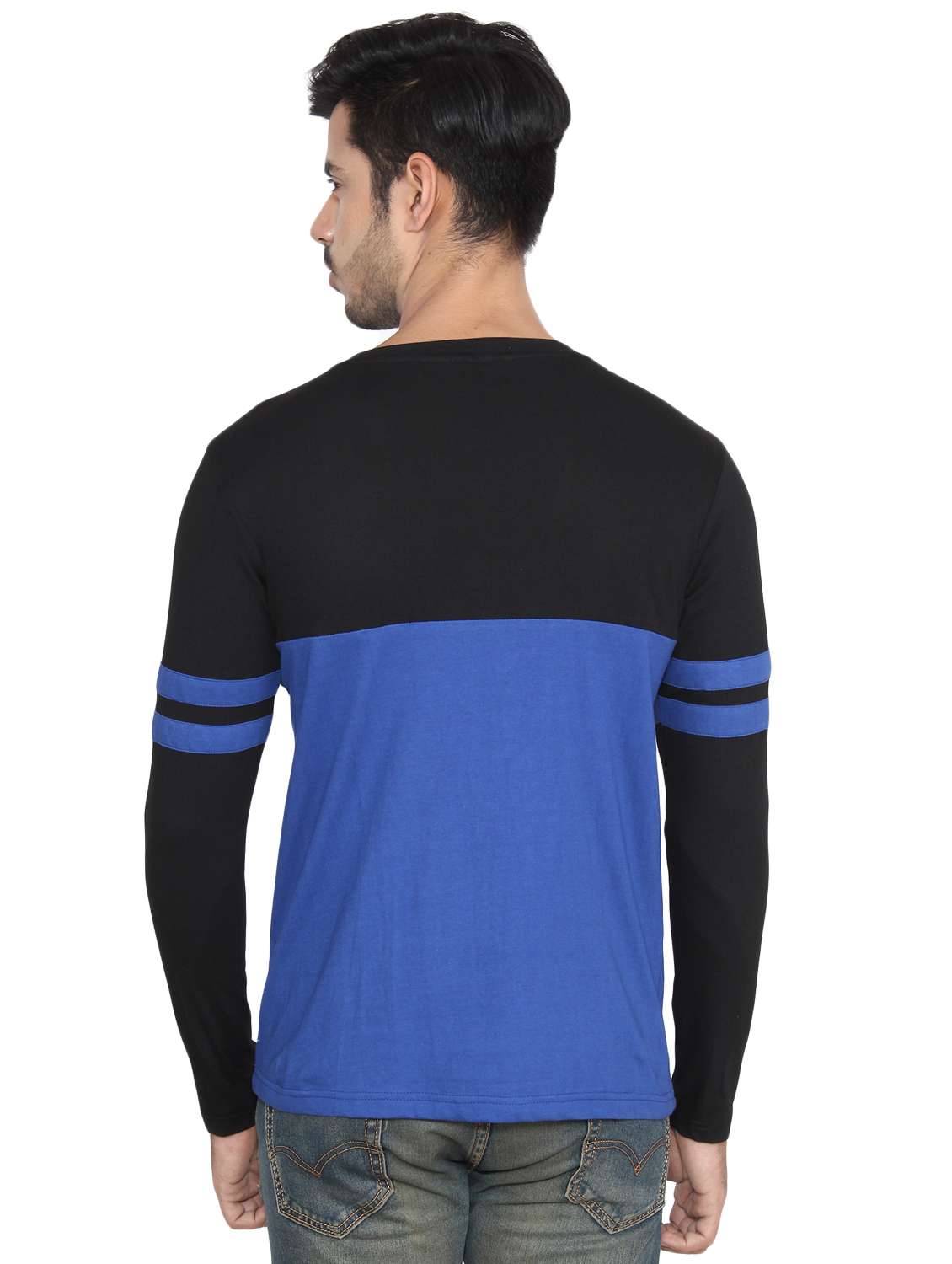 blue color block tshirt - 16219543 -  Standard Image - 2