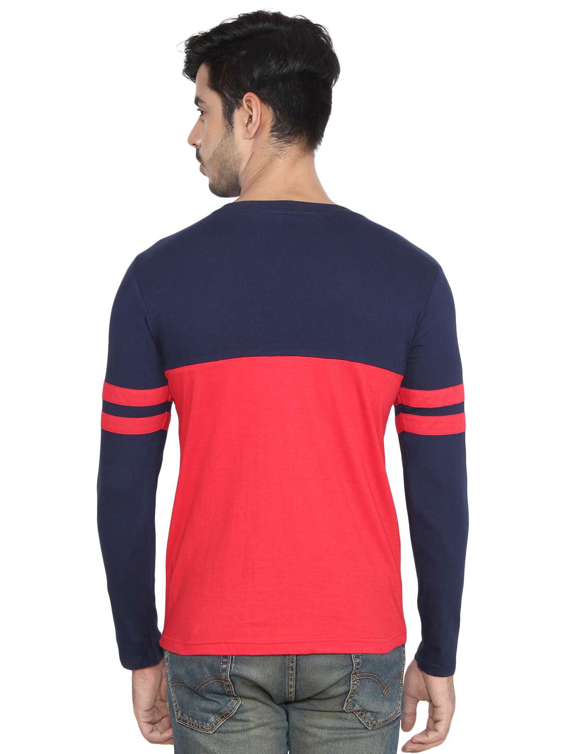 red color block tshirt - 16219544 -  Standard Image - 2