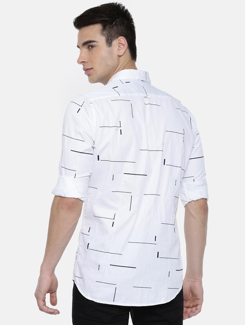 white printed casual shirt - 16220787 - Standard Image - 2