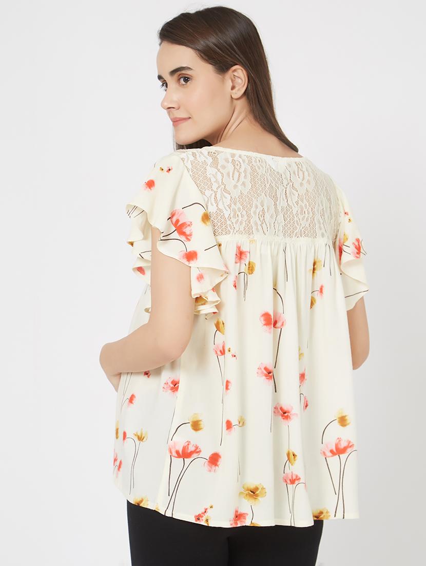 lace panel floral maternity wear top - 16222003 - Standard Image - 2