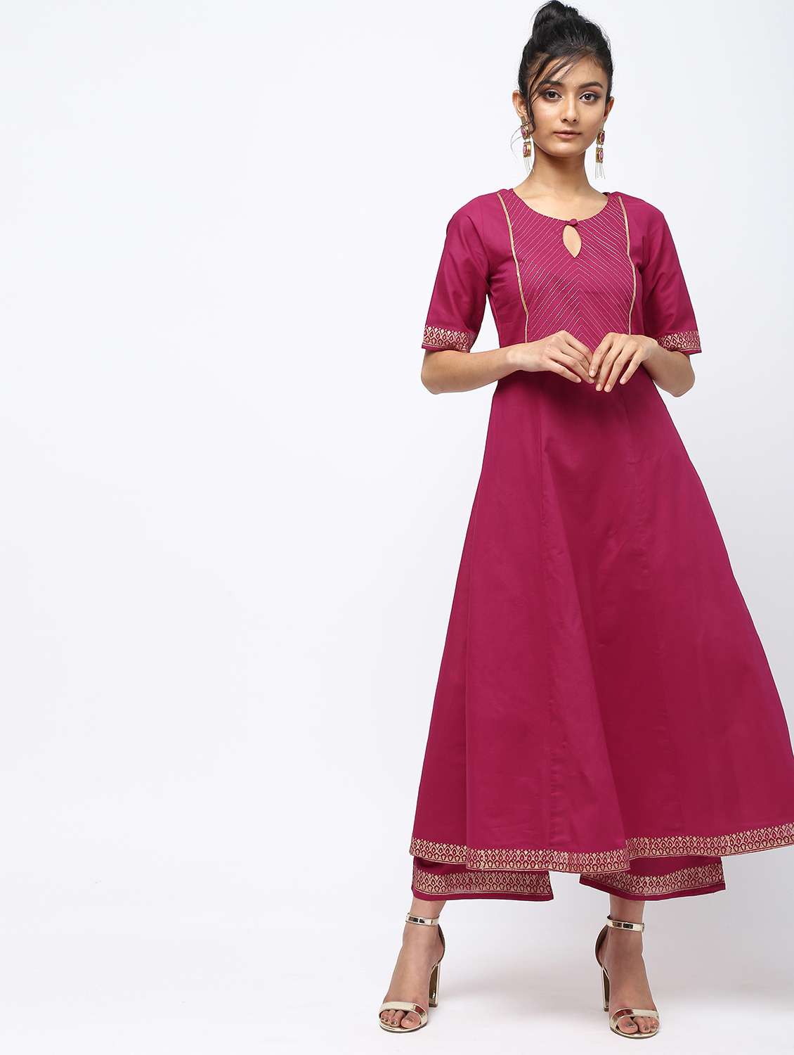 solid a-line kurta