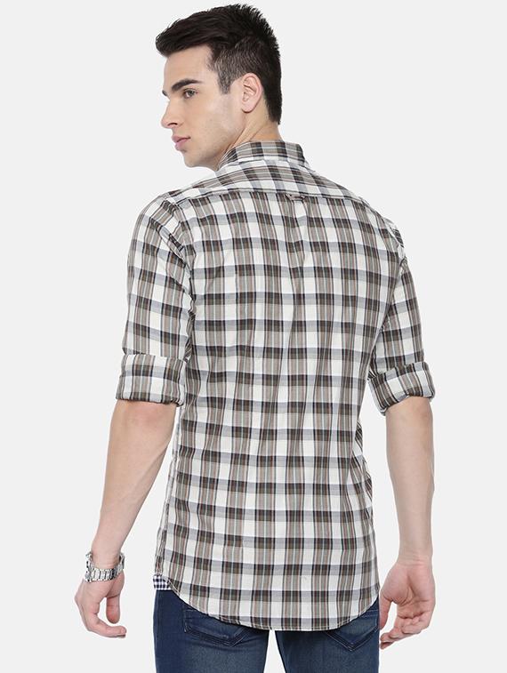 brown checkered casual shirt - 16225835 - Standard Image - 2