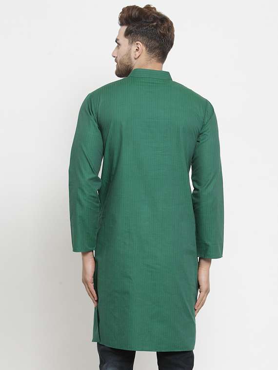 green solid long kurta - 16226447 - Standard Image - 2