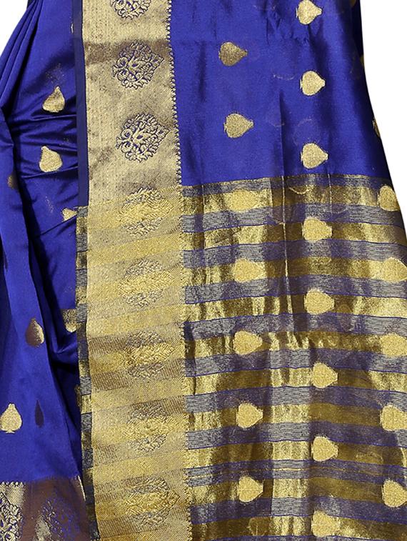 ethnic zari motifs banarasi saree with blouse - 16227075 - Standard Image - 2