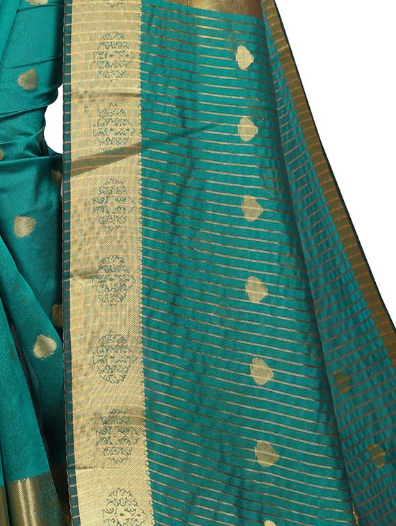 ethnic zari motifs banarasi saree with blouse - 16227076 - Standard Image - 2