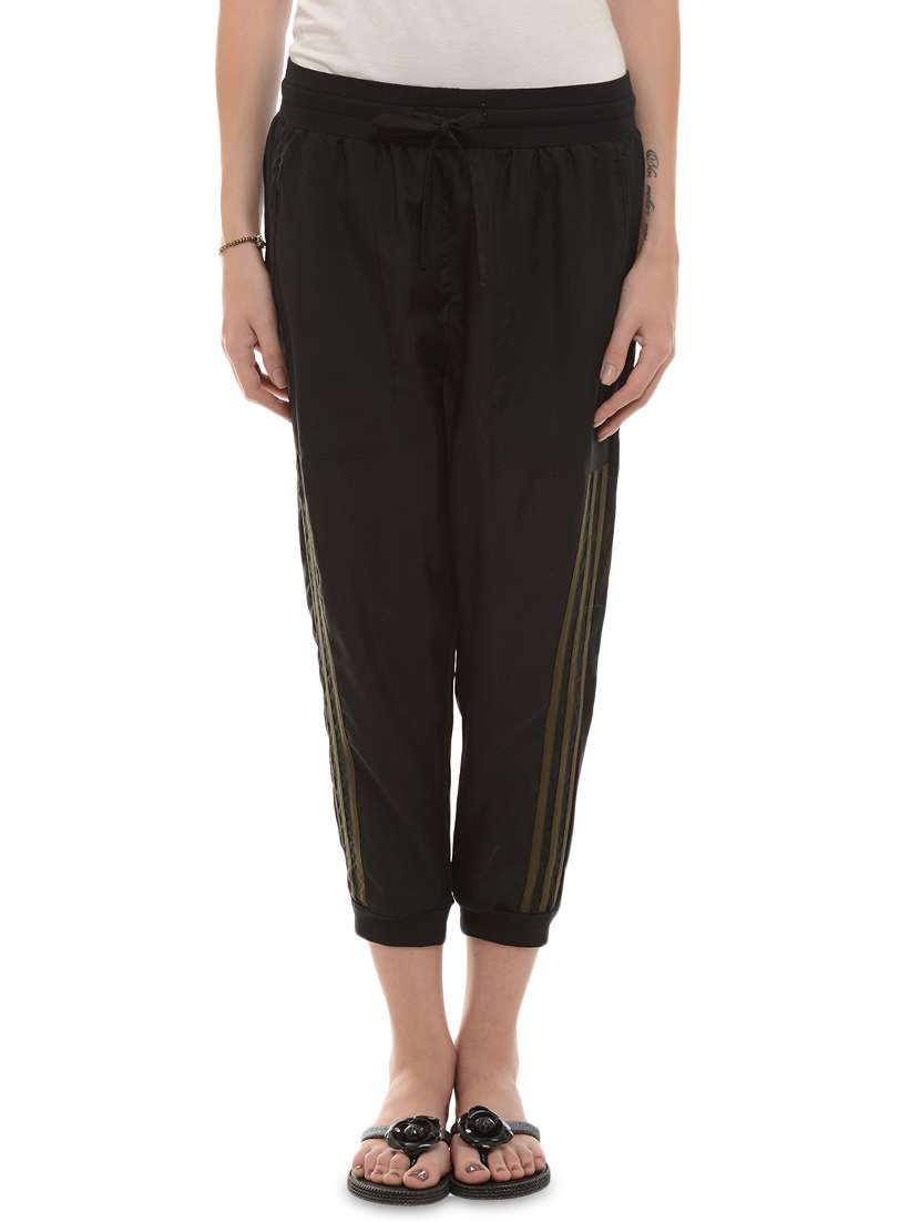 side striped drawstring capri