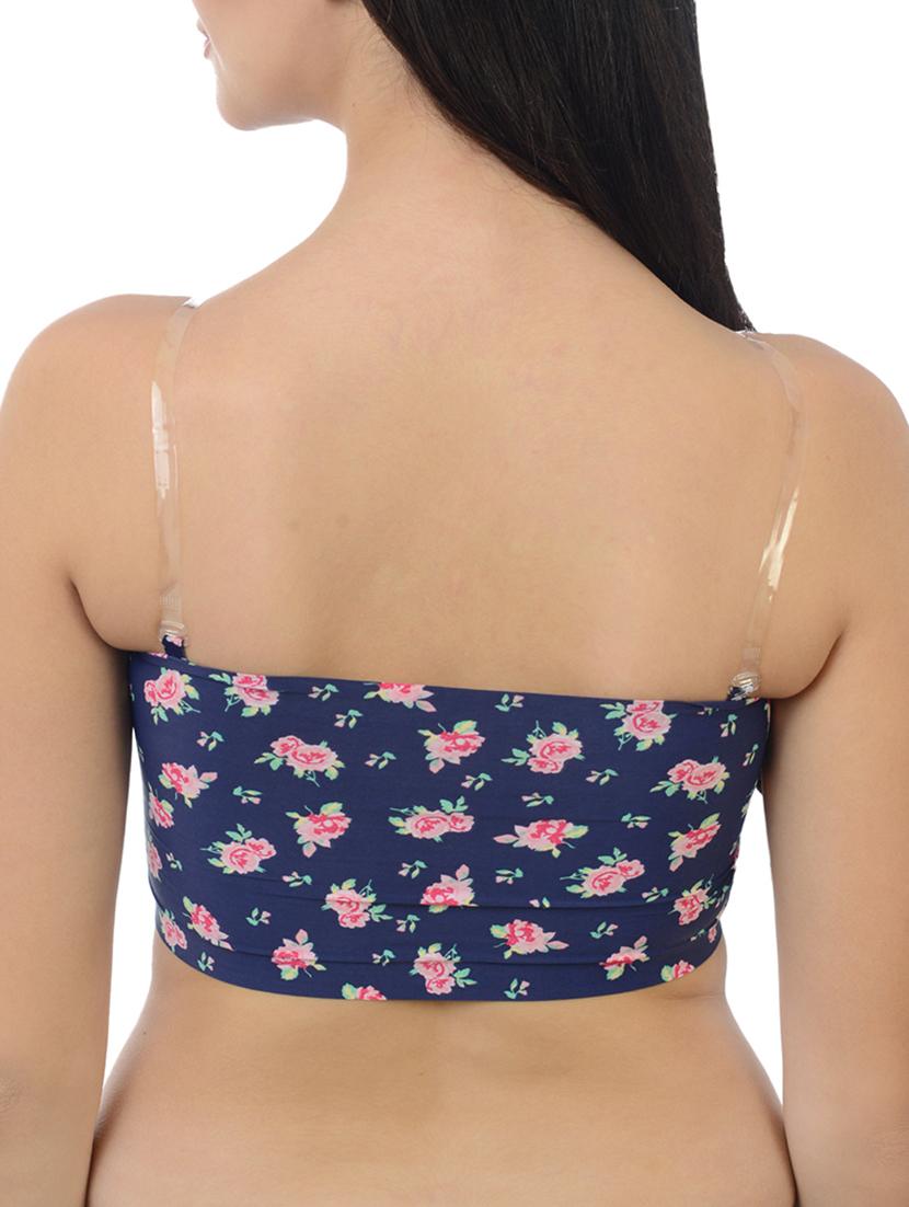 detachable strapped floral tube bra - 16227478 - Standard Image - 2