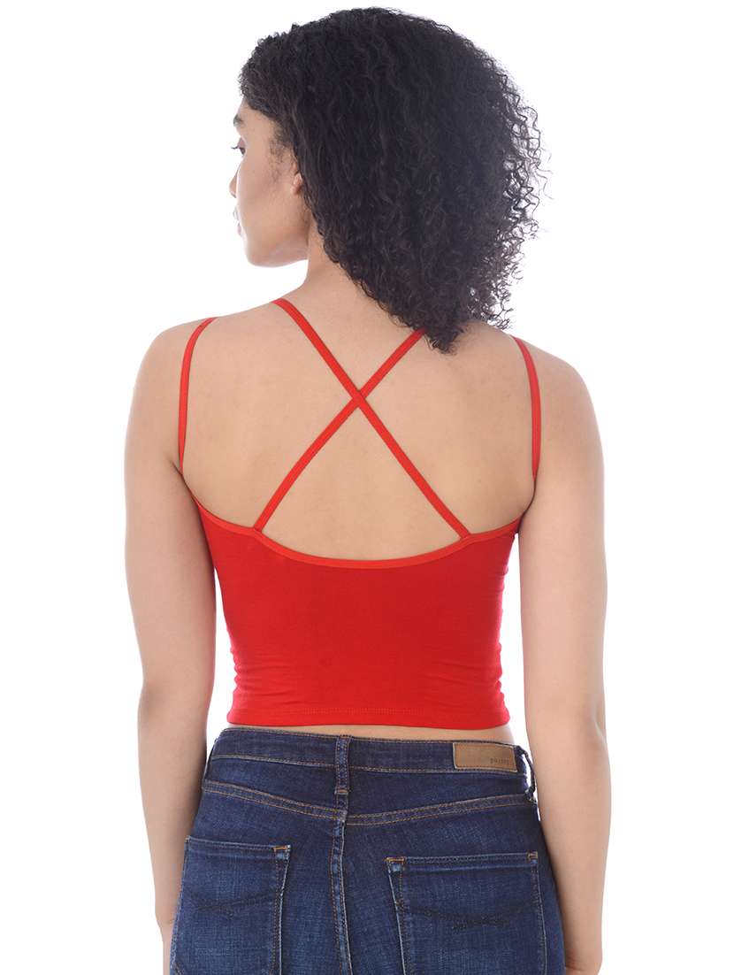 criss cross back solid camisole - 16227549 -  Standard Image - 2